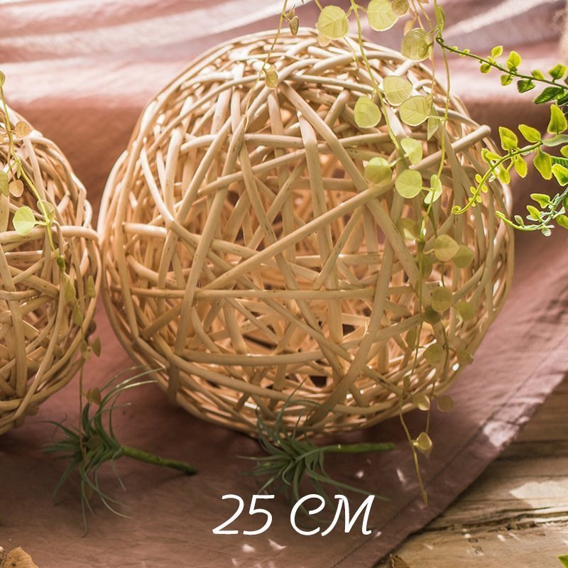 家柏饰(corated)柳编球 挂件摆件装饰品 手工艺品 藤球 25cm
