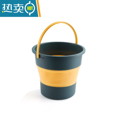 敬平折叠桶便携式水桶旅行洗车载钓鱼桶可家用大小号伸缩洗澡加厚塑料 蓝色 中号