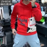 SUNTEK自留款牛年红色卫衣男连帽春秋季新款中国风网红宽松跨年情侣外套卫衣