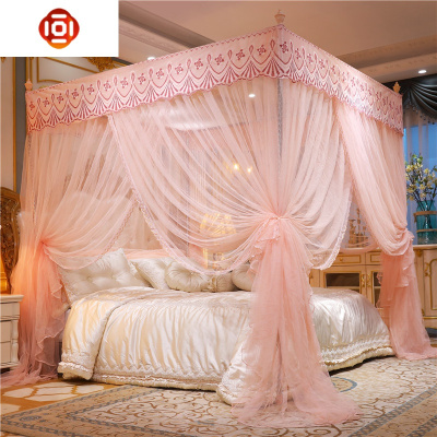 宫廷落地蚊帐家用1.2米1.5米1.8米床加粗钢管支架三开加密加厚三维工匠