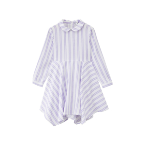 [1件5折价:127.5]米喜迪mecity童装春新款女童条纹廓形下摆连衣裙