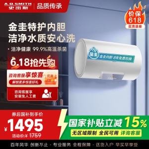 AO史密斯佳尼特 60升电热水器 金圭内胆8年免费包换 变频速热 大屏 CTE-60JC0-B 储水式