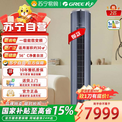 格力(GREE)2匹 京淳 高效除甲醛 空调空气净化器一体机 客厅空调立式空调柜机KFR-50LW/NhDj1BGj