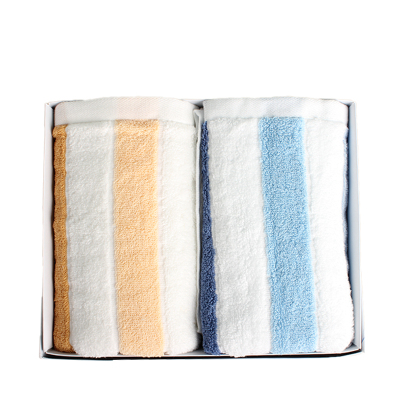 踏绮 雅致条纹毛巾两条装 34*75cm 盒