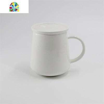 陶瓷凉水壶家用简约冷水壶大容量耐热可高温花茶壶餐厅酒店茶水壶 FENGHOU 简约白单杯带盖