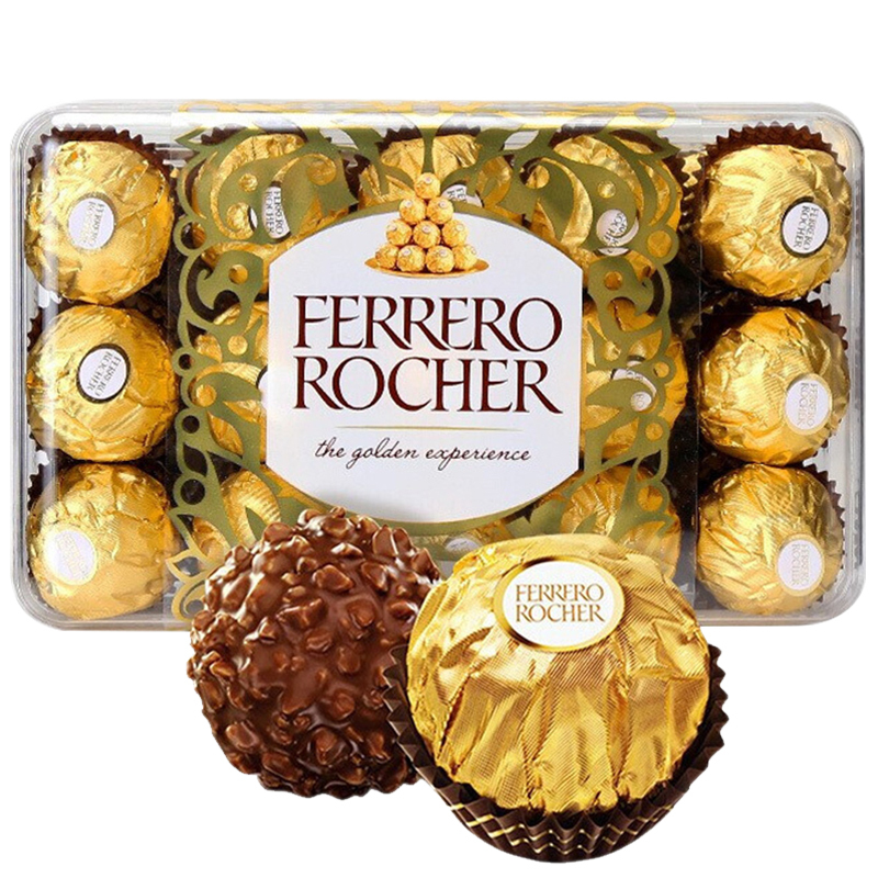 ferrero 费列罗 意大利进口费列罗榛果金莎巧克力t30粒/盒375克 情人