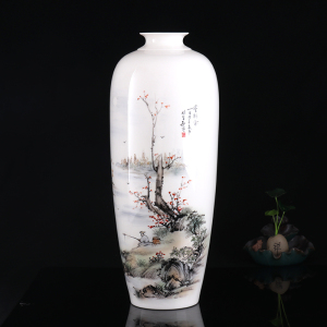 MULTIPOTENT茶宠摆件德化陶瓷花瓶工艺美术大师徐宝敬收藏作品-垂钓图大号