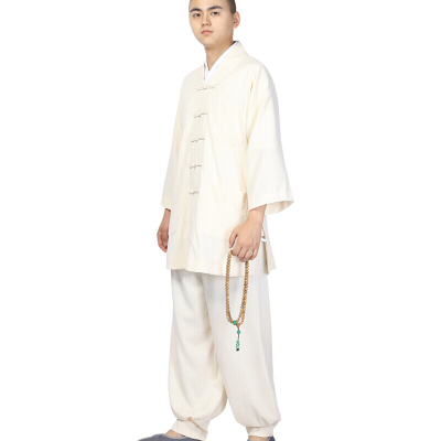 珂卡慕(kekamu)2020少林僧衣七分袖棉麻居士禅修服夏季薄款寺庙和尚僧