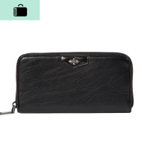新款韩版男士长款手抓包 潮流新款长款钱包 休闲男女士钱夹多卡位NEW LAKE 黑色配盒子女手包