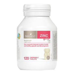 佰澳朗德(Bio Island)儿童锌片小熊补锌咀嚼片120粒/瓶装 孕婴童专用锌 澳洲原装进口 香港/保税随机发
