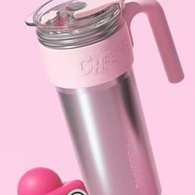 富光FGZ2369-1000巨无霸保温杯网红吨吨吸管杯银色1000ml