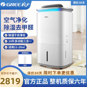 格力(GREE) 除湿机KJ200G-C01空气净化器干衣机三合一家用抽湿机办公室卧室客厅别墅地下室吸湿器干燥机四季适用