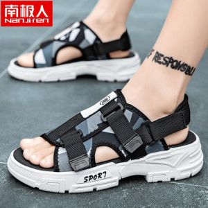 沙滩鞋男士2021新款夏季凉鞋外穿运动开车两用黑色