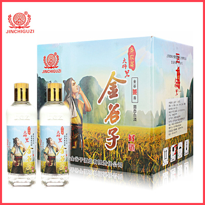 12瓶装42.8度金池谷子东北酒务农篇兼香白酒纯粮酒450mL*12瓶