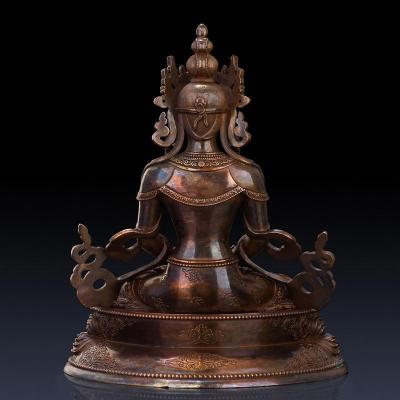 家柏饰(CORATED)长寿佛佛像 紫铜无量寿佛藏传密宗佛教用品家用供奉摆件