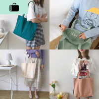 唐糖包袋/简约纯色单肩包包女百搭款大容量帆布袋新款购物包NEW LAKE女士单肩包