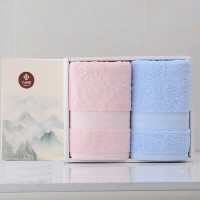 洁丽雅-抗菌毛巾2条礼盒装 纯棉毛圈成人加大毛巾柔软吸水 76*35cm 110g #6732