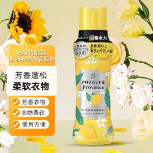 日本宝洁留香珠衣物柔顺剂420ml长效留香消臭颗粒洗衣护衣HAPPINESS衣物增香衣服香水