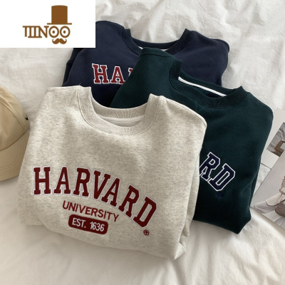 YANXU小个子卫衣男女2022新款灰色无帽长袖宽松外套ins潮