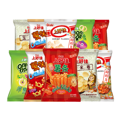 上好佳膨化零食组合混合口味膨化休闲零食小吃办公室宅家混合味400g