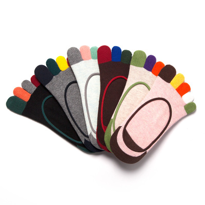 Ideamini6双装五指袜女船袜春秋棉浅口隐形袜子五彩分脚趾吸汗透气袜子