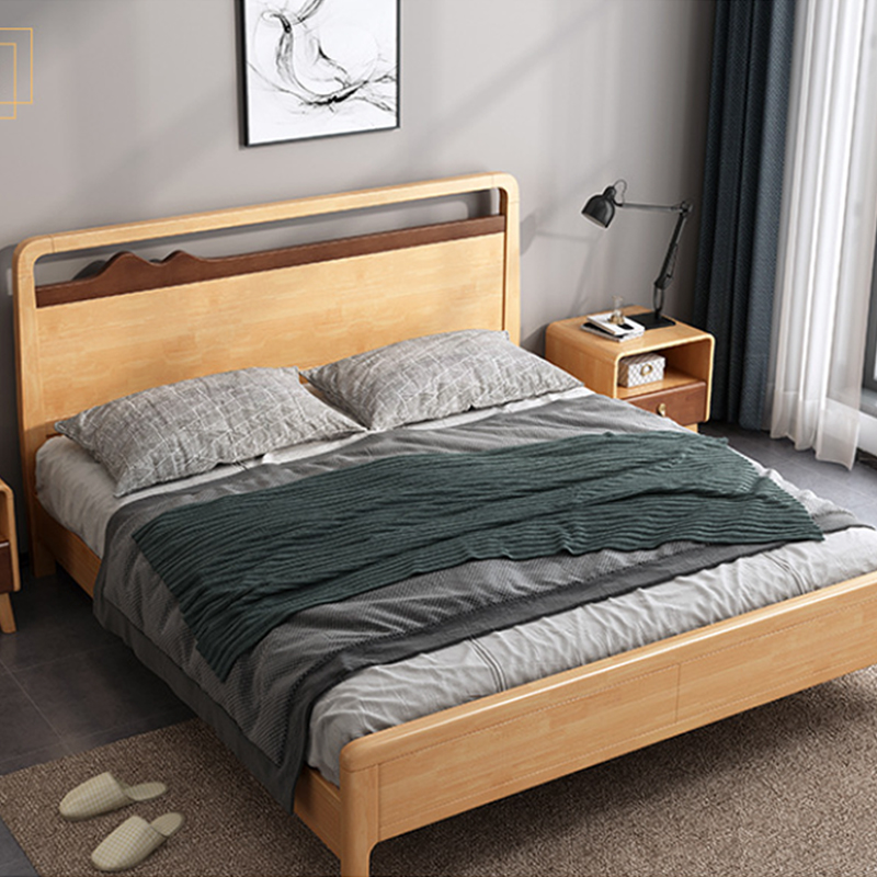 臻远 ZY-SMC-19 现代简约实木床双人床 1.5米简约床