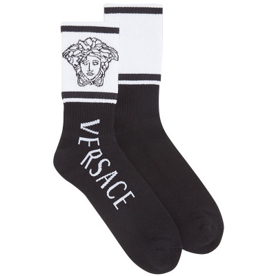 versace/范思哲男女同款美杜莎头像饰棉质中筒袜子icz0003 a236176 a4