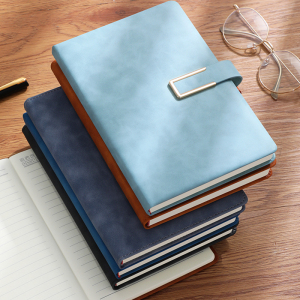 [补贴10%]A5笔记本子B5加厚记事软皮商务简约ins风学生会议记录批发考研日记超厚皮面工作新款带扣皮质记事本商务人士