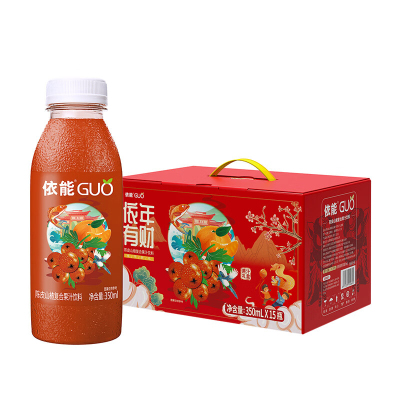 依能山楂果汁礼盒饮料果茶节日饮料礼盒山楂陈皮350ml*15瓶