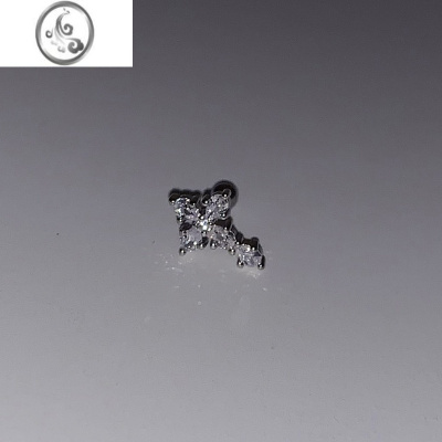 JiMi钛钢锆石高级感细针耳钉 甜酷bling满钻翅膀螺丝耳骨钉男女