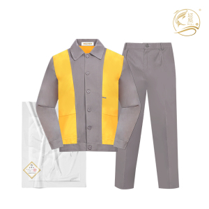 夏季长袖工作服(拼旗黄色)T-002