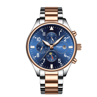 BOYAZHE博雅哲多功能全自动机械男表休闲时尚机械瑞士机芯表钢带夜光透底防水生活夜光商务手表潮