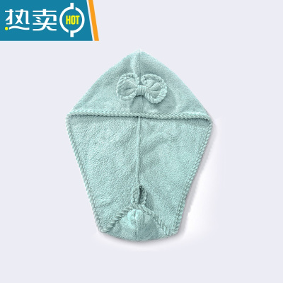 敬平干发帽女洗包头巾擦头发浴帽吸水速干加厚毛巾可爱干发巾 长款蓝青色