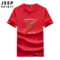JEEP SPIRIT新款印花短袖T恤男大码棉休闲宽松夏季男装