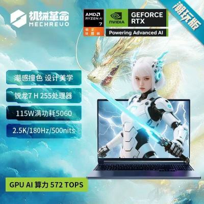 [政府补贴]机械革命(MECHREVO)蛟龙16Pro潮玩版游戏本 R7255 5060 16英寸180Hz 24G+1T 游戏笔记本电脑