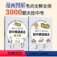英语 初中通用 [正版]初中英语语法+练习册.漫画图解.七八九年级中考英语语法全解全练语法思维导图漫画辨析初一初二初三中
