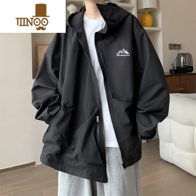 YANXU山系户外防水冲锋衣外套男秋季新款宽松大码机能工装夹克美式潮牌