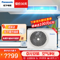 松下(Panasonic)2.5匹二级能效变频冷暖纳诺怡X净化除菌味中央空调一拖一风管机E23D0AR2BD 包基础安装
