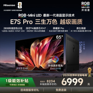 海信RGB-MiniLED电视 65E7S Pro 65英寸 玲珑真彩背光 信芯芯片 黑曜屏Pro 高刷 国家补贴