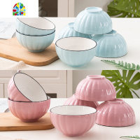 陶瓷碗套装日式釉下彩家用米饭碗吃饭碗10只装纯色简约个性汤碗 FENGHOU 4.8英寸芝士碗芒果黄10个装