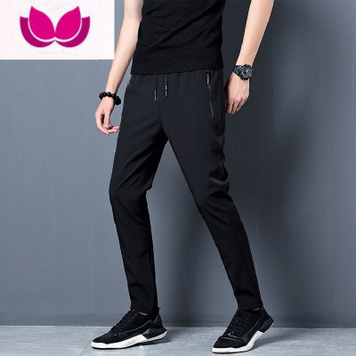 七斓冰丝裤子男士夏季薄款2023新款潮流潮牌速干运动休闲男款九分长裤