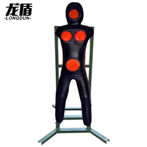 龙盾刺杀训练便携式 可移动可固定八字底座 全身人型靶黑色