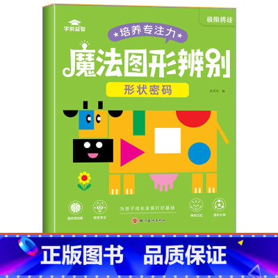 [单本]魔法图形辨别-形状密码 [正版]魔法图形辨别练孩子专注力注意力训练培养书籍儿童耐心游戏提高观察能力思维训练学前益