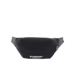 博柏利(BURBERRY)尼龙材质logo印花腰包拉链开合可斜挎多功能休闲 黑色