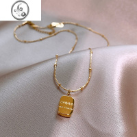 JiMi钛钢项链女高级设计感轻奢小众金色颈链配饰2023年新款锁骨链