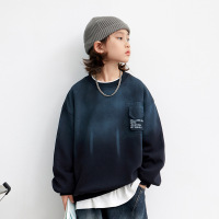 男童加绒卫衣秋冬款新款上衣大童冬装冬季儿童装一体绒打底衫