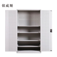 铭威顺工具柜加厚铁皮储物柜工厂车间用带抽屉汽修多功能收纳柜通门带网柜灰白色