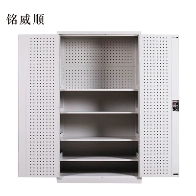 铭威顺工具柜加厚铁皮储物柜工厂车间用带抽屉汽修多功能收纳柜通门带网柜灰白色