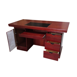 铭威盾办公桌政府机关职员电脑桌1.6/1.4/1.0米贴纸油漆单人桌写字台教师桌带抽屉带锁[工厂现做 7天内发货]