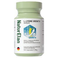 德国原装进口NaturElan呐兔赖氨酸生长素青少年成长发育胶囊儿童青少年学生补钙120片大瓶装